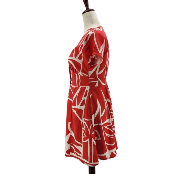 NEW Marine Layer Womens XS Dress Camila Mini Sunset Mosaic Hemp Blend Red Boho - Picture 4 of 14